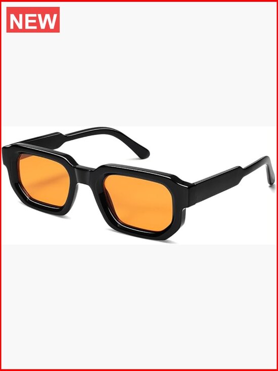 Retro Chunky Rectangle Sunglasses UV400 Protection for Men Women main image 7